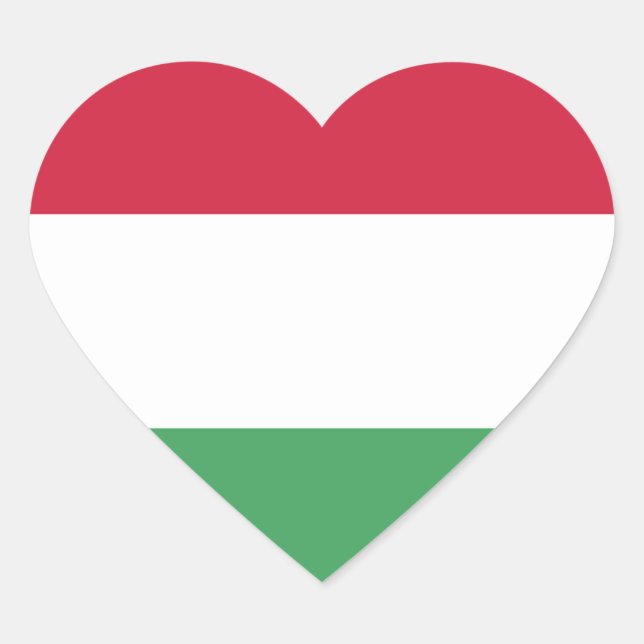 Hungary Flag Emblem Heart Sticker (Front)