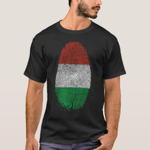 Hungary Flag Fingerprint It Is In My Dna  For Hung T-Shirt
