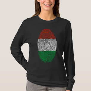 Hungary Flag Fingerprint It Is In My Dna For Hung T-Shirt
