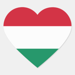 Hungary Flag HU Heart Sticker