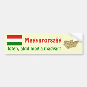 Hungary Flag + Map Bumper Sticker