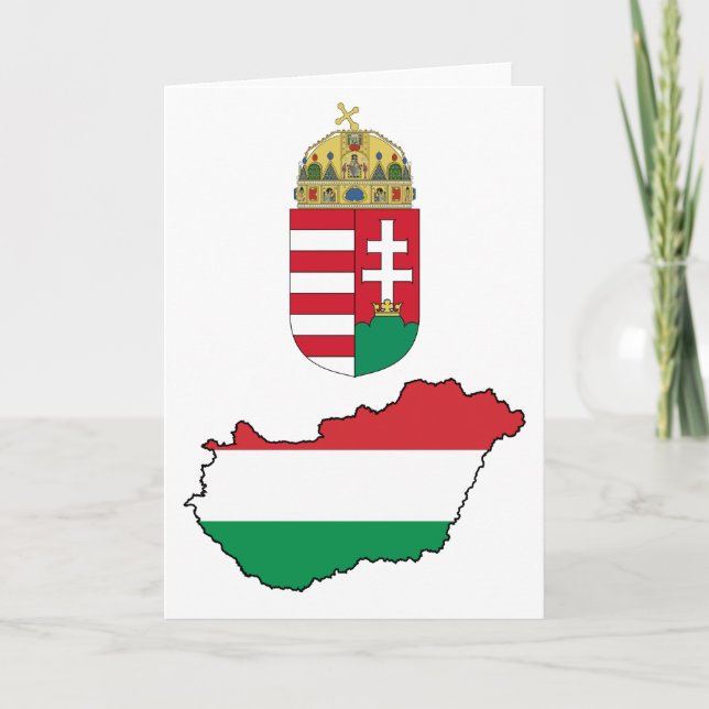 Hungary Flag Map HU Card (Front)