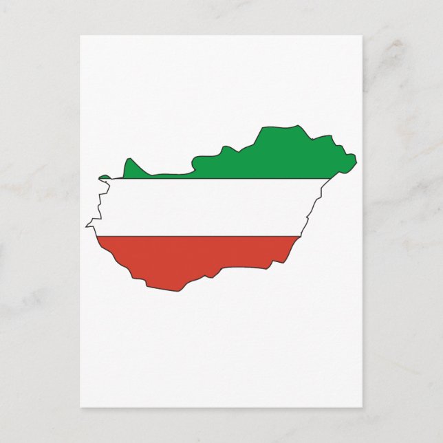 Hungary flag map postcard (Front)