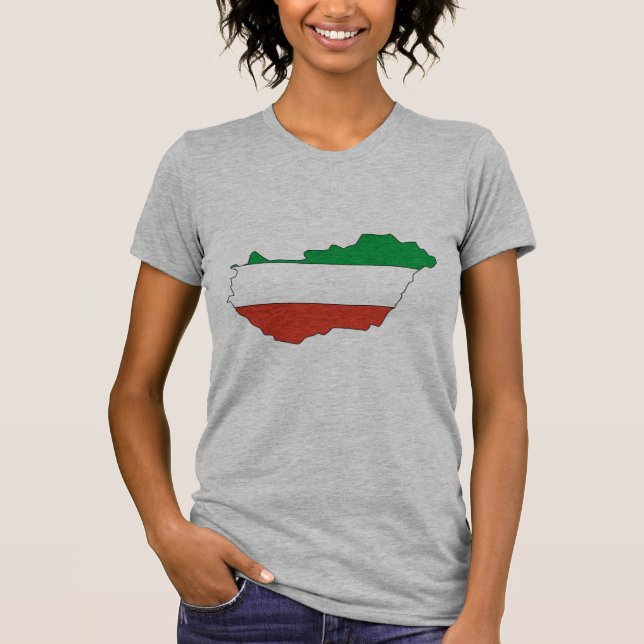 Hungary flag map T-Shirt (Front)
