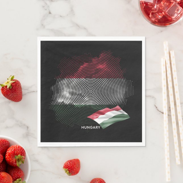 Hungary flag napkin (Insitu)