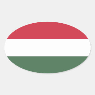 Hungary Flag Oval Sticker