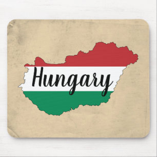 Hungary Flag Silhouette Mouse Pad
