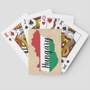 Hungary Flag Silhouette Playing Cards