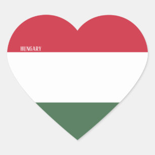 Hungary Flag Splendid Patriotic Heart Sticker