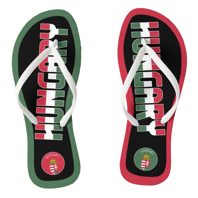 Hungary Flag Superb Patriotic Thongs (Footbed)