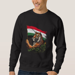 Hungary Flag Tiger Wildlife Hungarian Roots Hungar Sweatshirt