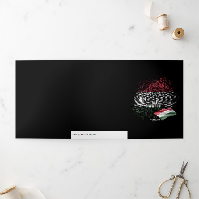 Hungary flag Tri-Fold card (Outside)