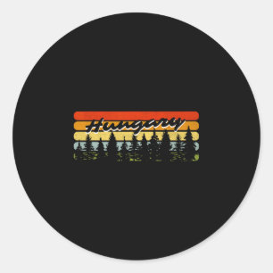 Hungary Forest Sunset Trees Cabin Vacation Souveni Classic Round Sticker