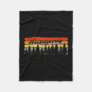 Hungary Forest Sunset Trees Cabin Vacation Souveni Fleece Blanket
