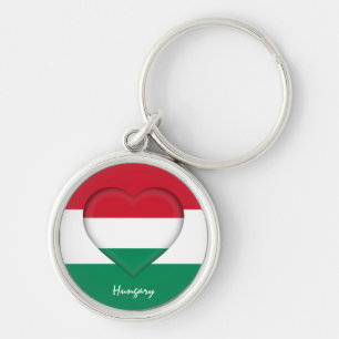 Hungary & Heart, Hungarian Flag fashion /sports Key Ring