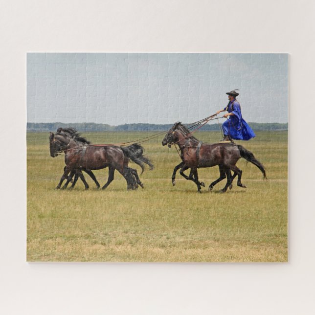 Hungary horseman and horses jigsaw puzzle (Horizontal)