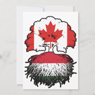Hungary Hungarian Canadian Canada Tree Roots Flag Invitation