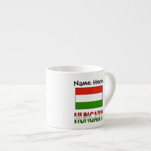 Hungary Hungarian Flag Black Personalisation Espresso Cup