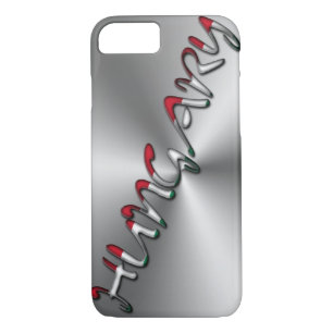 Hungary Hungarian Flag Colour Typography Silver iPhone 8/7 Case
