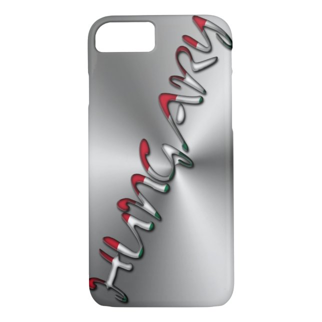Hungary Hungarian Flag Colour Typography Silver Case-Mate iPhone Case (Back)