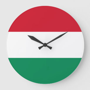 Hungary (Hungarian) Flag Large Clock