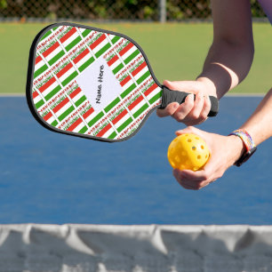 Hungary Hungarian Flag Tiled Black Personalisation Pickleball Paddle