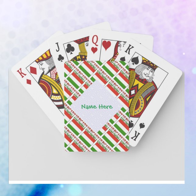 Hungary Hungarian Flag Tilled Green Personal Playing Cards (Creator Uploaded)