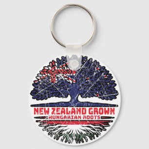 Hungary Hungarian New Zealander New Zealand Tree Key Ring