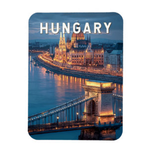 Hungary Illustration Travel Art Vintage Magnet