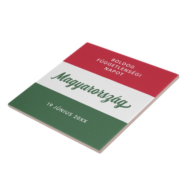Hungary Independence Day National Flag Ceramic Tile (Side)