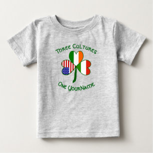 Hungary Ireland USA Shamrock Flag Personalised Baby T-Shirt