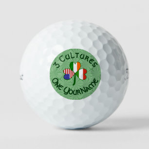 Hungary Ireland USA Shamrock Flag Personalised Golf Balls