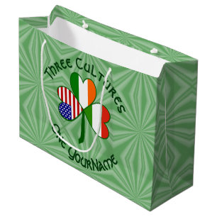 Hungary Ireland USA Shamrock Flag Personalised Large Gift Bag