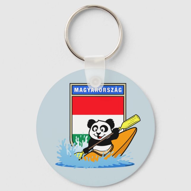 Hungary Kayaking Panda Key Ring (Front)