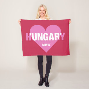 Hungary Love custom monogram fleece blanket