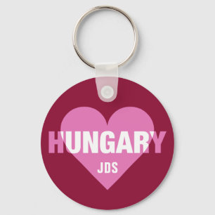 Hungary Love custom monogram key chains