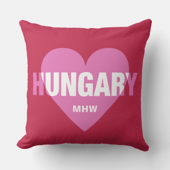 Hungary Love custom monogram throw pillows (Front)
