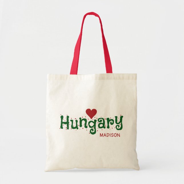 Hungary Love custom name tote bags (Front)