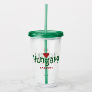 Hungary Love custom name tumblers