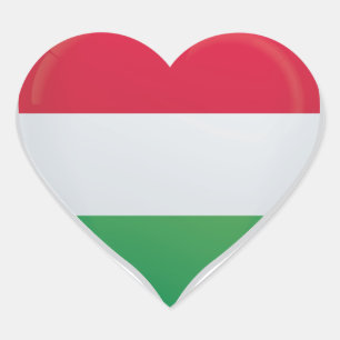 Hungary love flag pride heart sticker