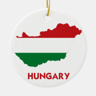 HUNGARY MAP CERAMIC TREE DECORATION