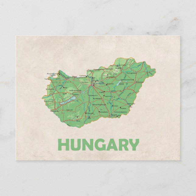 Hungary map postcard (Front)