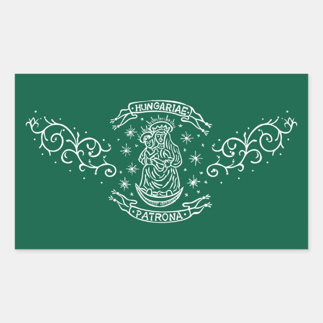 hungary motif rectangular sticker (Front)