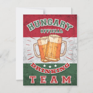 Hungary Official Drinking Team. Funny beer Postcard