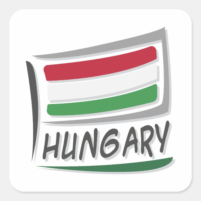 Hungary   Pride X Flag  Square Sticker (Front)