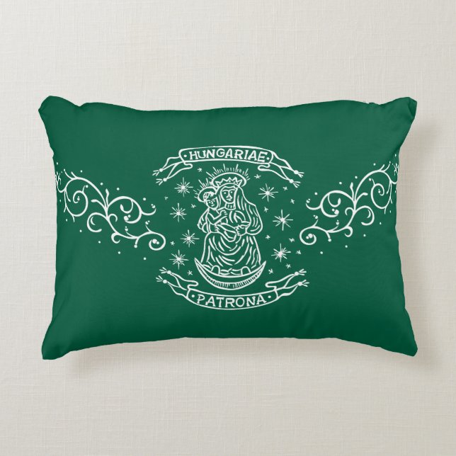 hungary religious motif mediaeval virgin mary jesu decorative cushion (Front)
