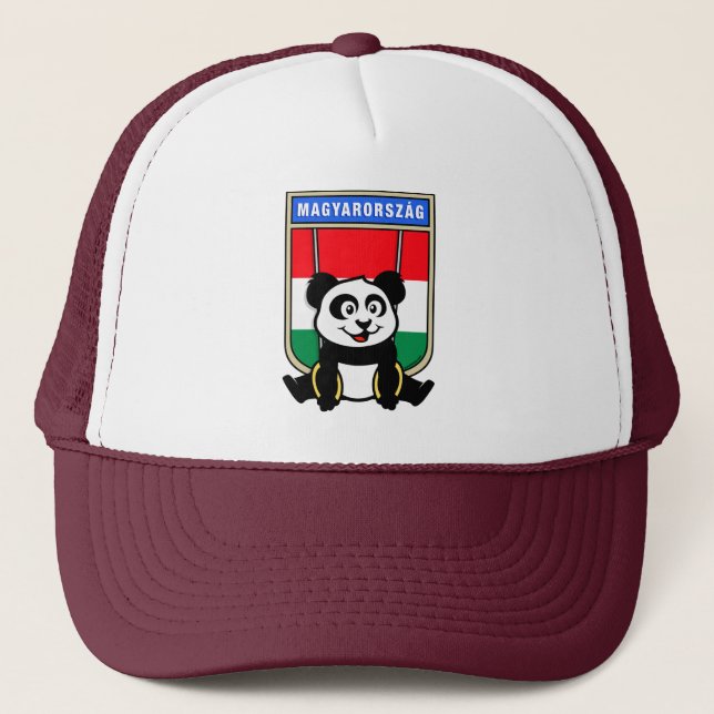 Hungary Rings Panda Trucker Hat (Front)