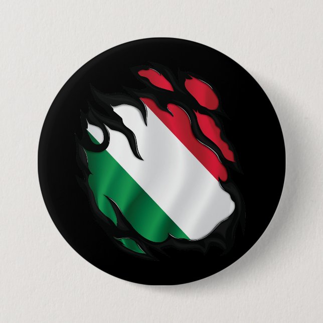 Hungary Ripped Flag 7.5 Cm Round Badge (Front)