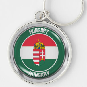 Hungary Round Emblem Key Ring