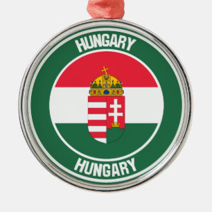 Hungary Round Emblem Metal Ornament